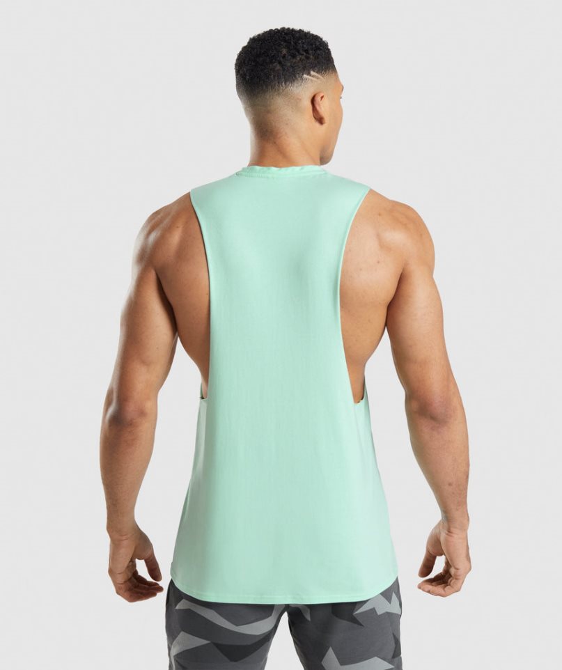 Men's Gymshark Critical Drop Arm Tanks Mint | NZ 1VCQFH